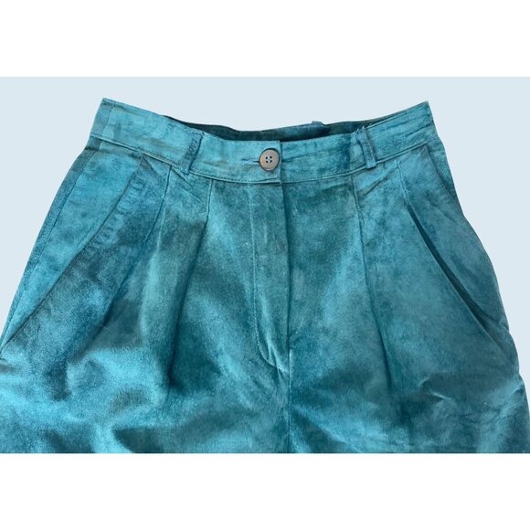 Vintage AMERICAN EAGLE 1990s Suede Knee Length Shorts Sz 25 - Picture 4 of 8